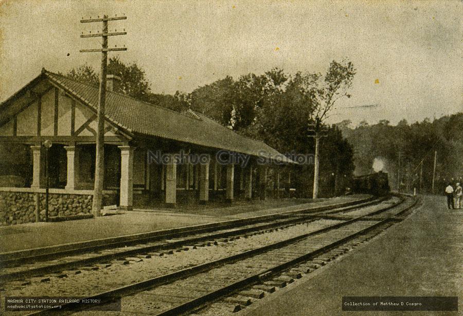 Postcard: Belmont Station, Boston & Maine Railroad, Belmont, Massachusetts